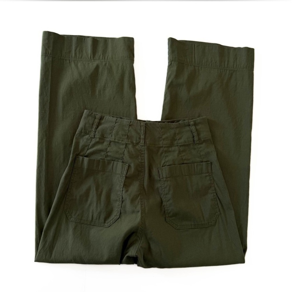 Anthropologie Maeve Pants Womens 26 The Colette Green Wide Leg Crop - Picture 5 of 10